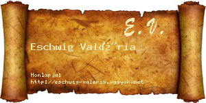 Eschwig Valéria névjegykártya